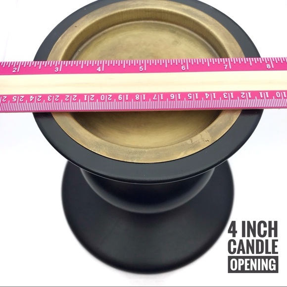 Chunky Dark Expresso Wood Candle 4”‎ Holder Decor - Picture 7 of 7